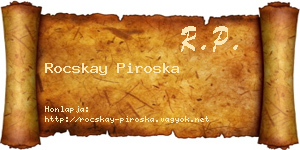 Rocskay Piroska névjegykártya